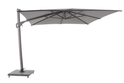Parasol excentré 3x3m + Socle en granit avec roulettes INOX