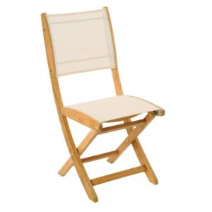 Chaise pliante sillage teck et batyline
