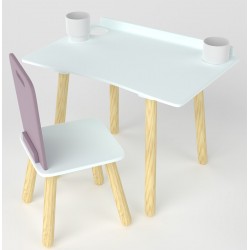 Bureau d'écolier + Chaise Prune