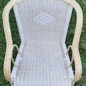 Fauteuil Rotin dossier Bas